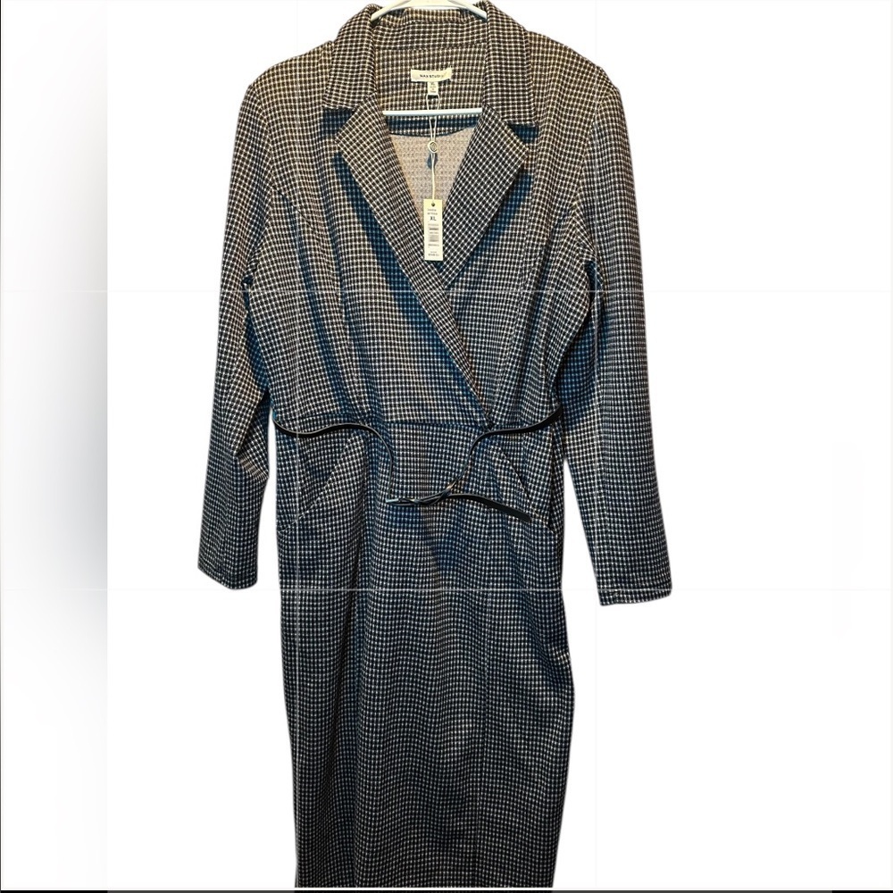 NWT Max Studio Blazer Houndstooth Dress with Tie Belt Women’s Size XL - Picture 2 of 8